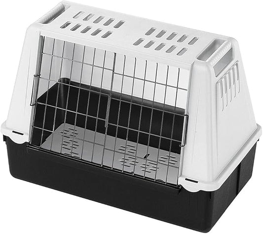 Ferplast Car Carrier for Dogs ATLAR CAR Mini, Pet Carrier, Ventilation grids, Draining pad Included, 72 x 41 x h 51 cm Grey