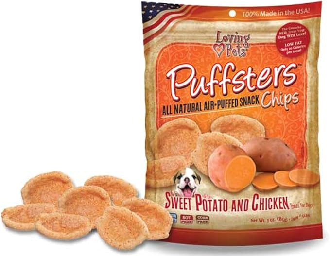 Loving Pets Puffsters Potato Chicken Treats for Dogs (4 oz)