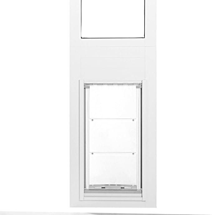 Endura Flap Thermo Panel Pet Door for Sliding Glass Doors | Heavy-Duty Aluminum Frame with Secure Locking Cover | Energy Efficient & Easy Install | White, Large Flap, 93.25"-96.25" Slider Height