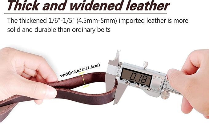 Heavy Duty Genuine Leather Dog Leash 6ft x 5/8 inch, Braided Leather Training Leash, Soft Durable Dog Lead for Large Medium Small Dogs Walking Hiking Training