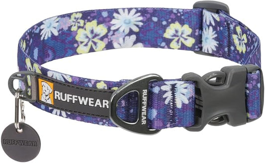 Ruffwear, Front Range Dog Collar, Adjustable Tubelok Webbing, Lightweight, Side Release Buckle, Aluminum V-Ring, Durable for Everyday Use, Wildflower, 20"-26"