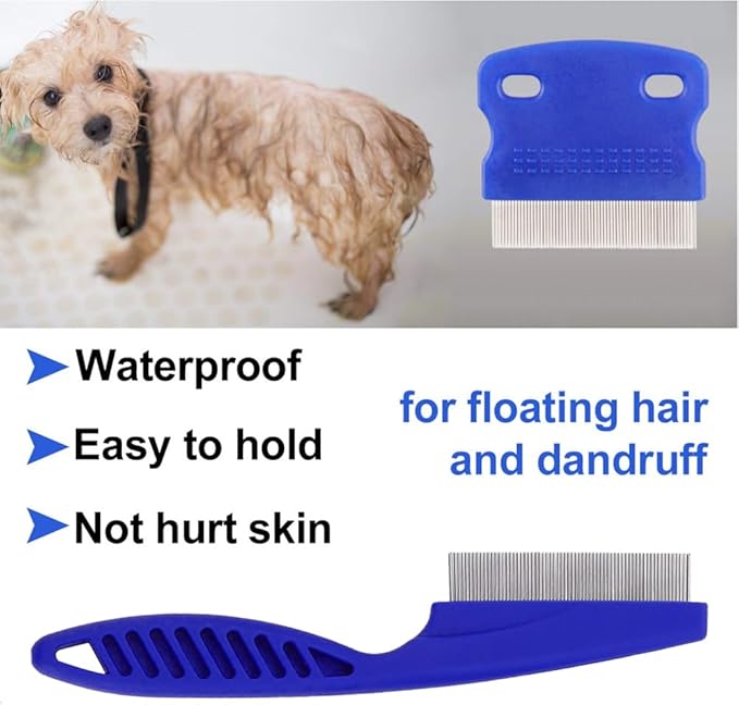 5 Pieces Dog Tear Stain Remover Combs, Pet Grooming Flea Combs, Double Sided Care Comb for Kittens Puppies Removal Crust and Slime(Blue)