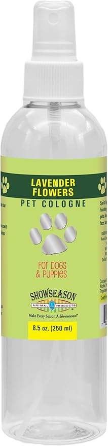 Showseason Lavender Flowers Pet Cologne 8.5 oz For Dogs | Long-Lasting Odor Eliminator | Cruelty-Free | Paraben-Free | Biodegradable and Non-Toxic | Made in The USA