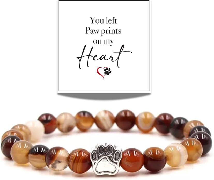 LINGYUAN Pet Memorial Gifts for Dogs Cats, Pet Memorial Bracelet, Remembrance Pet Loss Sympathy Gift for Cat Dog Lovers, Bereavement Gifts for Loss of Pet