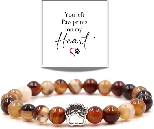 LINGYUAN Pet Memorial Gifts for Dogs Cats, Pet Memorial Bracelet, Remembrance Pet Loss Sympathy Gift for Cat Dog Lovers, Bereavement Gifts for Loss of Pet