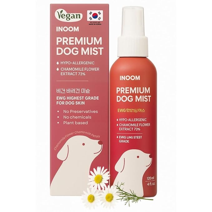 KOREAN Plant Based Dog Mist 120ml - Double Layer Mist, Cologne Spray - Protects Against Air Pollutants Hydrates & Moisturizes - Body Spray Odor Eliminator for Puppy to Adult Dogs - Made in Korea