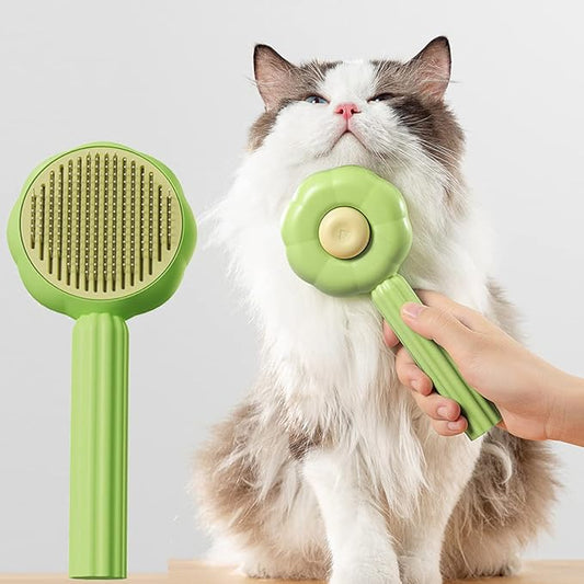 Magic Pet Comb, Pet Grooming Brush, Cat and Dog Brush for Shedding, Pet Massage Cleaning Slicker Brushes for Dogs Cats, Shedding Brush for Short or Long Haired Cat Dogs Tangled Hair (Green-A)