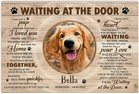 P80711 Unique Dog Memorial Poster Gifts - Personalized Memorial Sayings for Dog Lovers - Wall Art Decor, Custom Landscapes