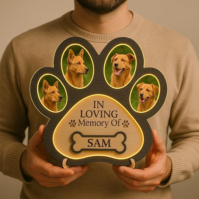 Nazenti Personalized Dog Memorial Gifts, Loss Of Dog Sympathy Gift, Pet Bereavement Frame, Custom Cat Memorial with Photo, Loss Sympathy Gift for Cat, Pet Remembrance Picture Frame