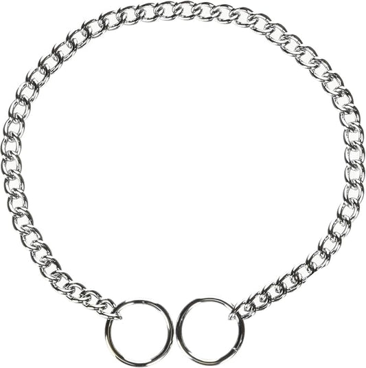 Hamilton Metal Slip Link Choke Chain Dog Collar, Fine 2.0mm x 14"