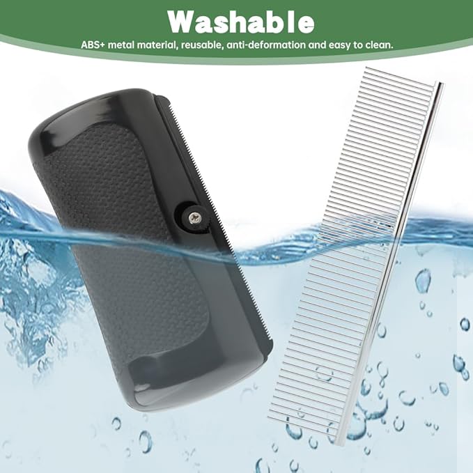 Deshedding Brush with Steel Comb,Dog Brush for Shedding,Pet Hair Removal Tool for Cats, Dogs, Rabbits, Horses, Matted Hair, Loose Hairs ﻿