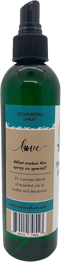 MUTTSCRUB Pawsitively Soothing All Natural Soothing Spray - Deodorizing Dog Spray