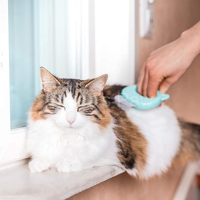 2 Pcs Cat Combs, Soft Fine Teeth Cat Hair Comb Pet Massage Comb, Short Long Hair Removal Massage Cat Shell Comb, Dog Cat Deshedding Brush Grooming Comb for Shedding Matted Fur, Knots & Tangles (green)