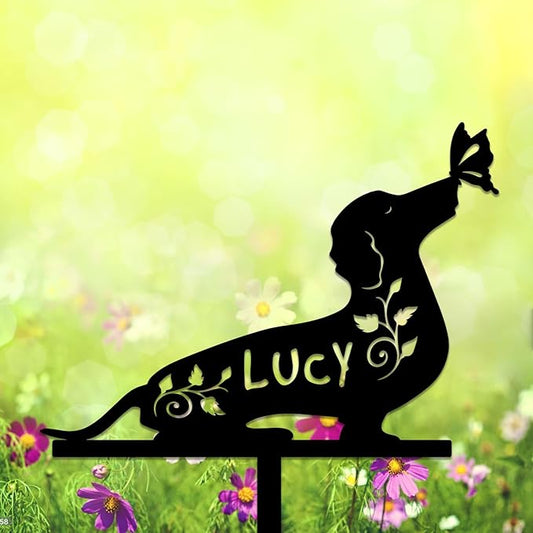 Custom Pet Grave Markers Dog Memorial Plaque, Memorial Yard Garden Outdoor Decor, Waterproof Metal Dog Grave Markers for Loss of Pets, Personalized Sympathy Remembrance Gift