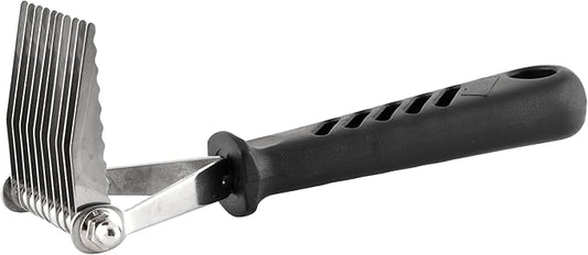 Jeffers Pet Dematting Rake for Dogs & Cats – Serrated Blades for Mats, Tangles, Shedding, Thick Undercoat – Grooming Tool for Pets, Long Hair, Short Hair, Poodles, Fur Removal, 7" L, 10 Blades