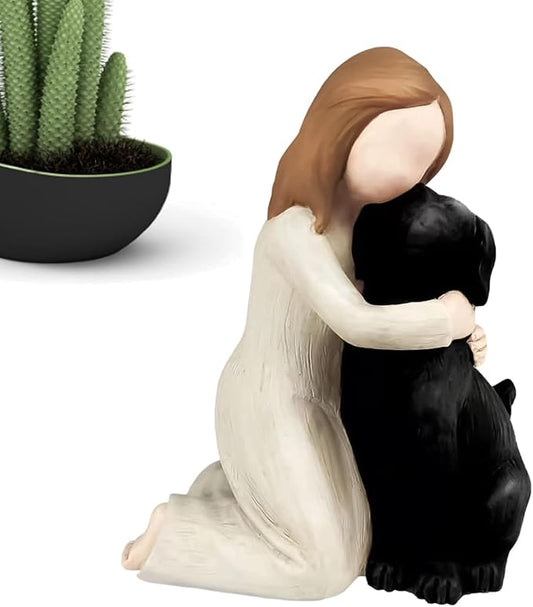 Generic Dog Lovers Figurines - Decorative Angel Dog Figurine | Sculpture for Pet Memorial, Dog Memorial, Dog Memorial for Dog Lovers for Shelf, Bedroom, Den, Dormitory, Tabletop, Apartment, Black
