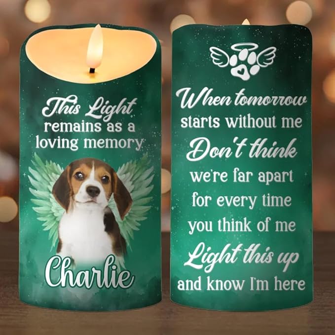Personalized This Light Remains As A Loving Memory Dog Cat Led Candle Pet Sympathy Christmas Birthday Gift For Dog Mom Dad Pet Owners Loss Of Pet In Heaven Sympathy Led Candle Home Decor Gifts