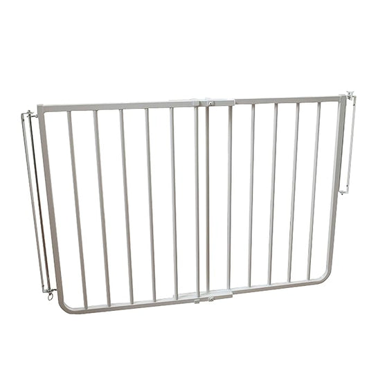 Cardinal Gates SS30OD Outdoor Baby Gate for Top of Stairs-Adjustable Outdoor Dog Gate-Aluminum Safety Gate for Kids & Pets - Can Install at Angles - 27 to 42.5 Inches Wide - White - USA Based Company