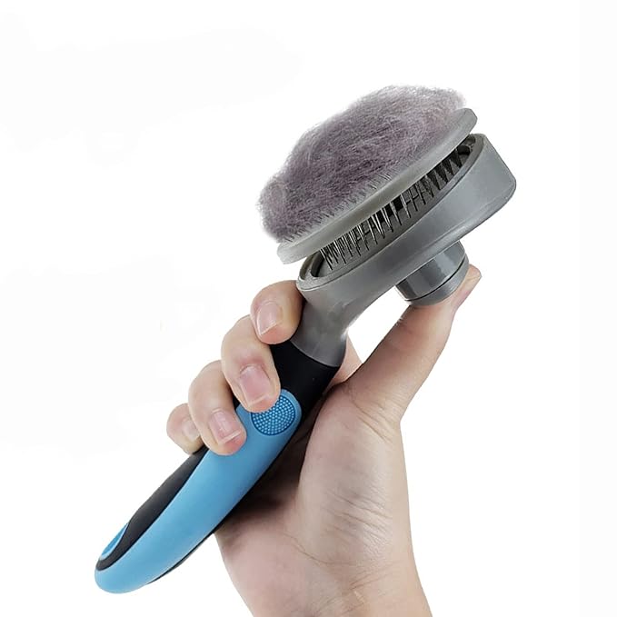 pet dog/cat necrotic, loose, knotted hair remove brush grooming comb with a self-clean button