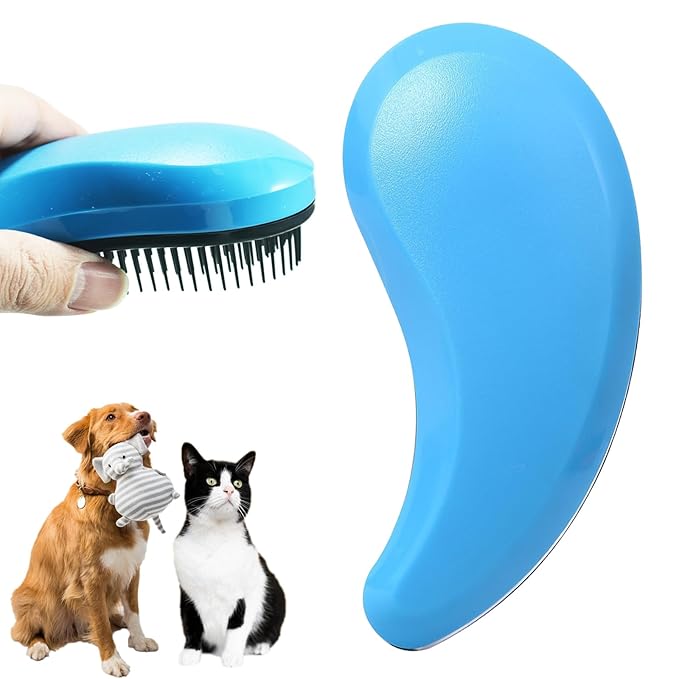 Puppy Brush, Soft Dog Brush for Grooming, Puppy Hair Remover Brush Comb, Grooming Tool for Poodles, Teddy, Yorkies, Maltese, Shih Tzu, Chihuahua, Blue