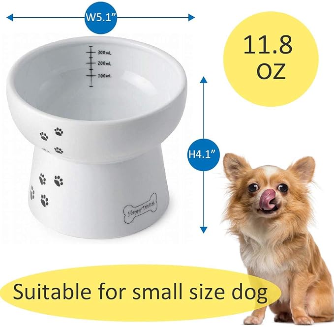Necoichi Raised Dog Water Bowl, Elevated, for dogs and cats, pets feeding feeder Non-slip for small dogs Dishwasher and Microwave Safe, No.1 Seller in Japan! (Dog, Water Bowl)
