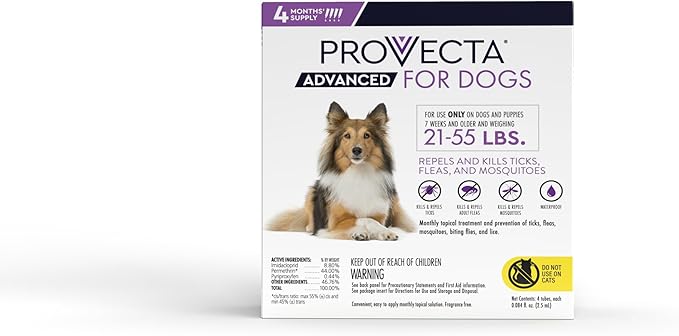 Provecta® Advanced for Dogs (Lg) 21–55 lbs – 4 Mos/Box
