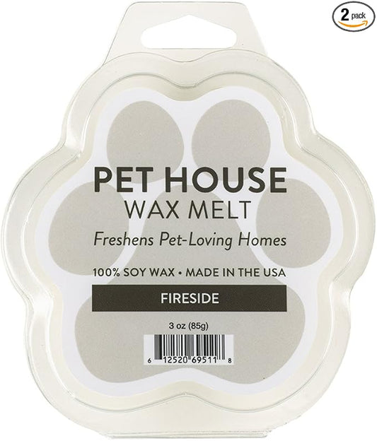 Pet House Fireside Scented Wax Melts - Natural, Long-Lasting, Plant Based Pet Friendly Soy Wax Melts Pack of 2