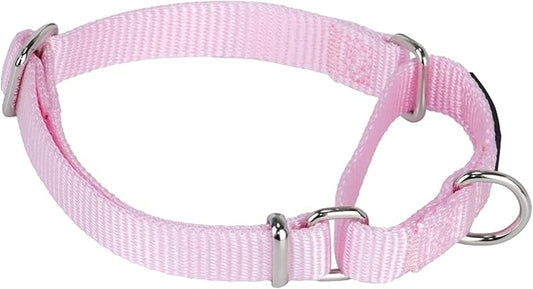 Hyhug Martingale Collar for Dogs Small Pink |Escape - Proof Heavy Duty Nylon Durable No Buckle, Ideal for Training & Daily Walks