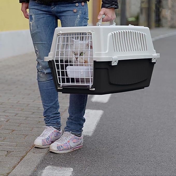 Ferplast Cat Carrier Small Dog Carrier, Double Opening, Secure, Practical, Easy to Clean, Durable Pet Travel Box up to 8 Kg, Includes Cushion, 58 x 37 x h. 32 cm
