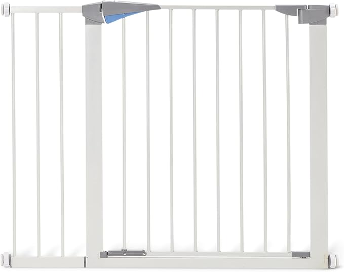 Amazon Basics Adjustable Wide Walk Through Metal Pet Gate for Doorways, Hallways, Stairs, 30 Inches Tall