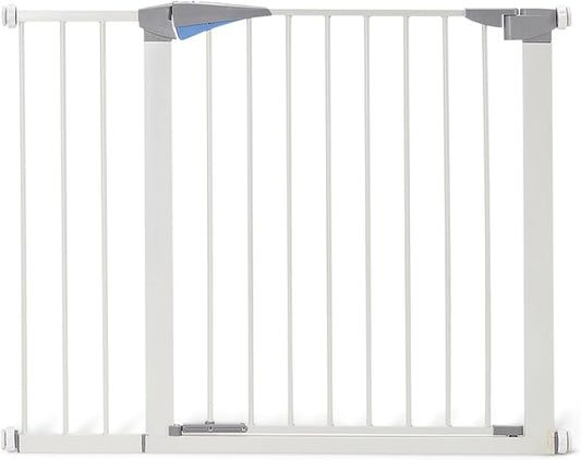 Amazon Basics Adjustable Wide Walk Through Metal Pet Gate for Doorways, Hallways, Stairs, 30 Inches Tall
