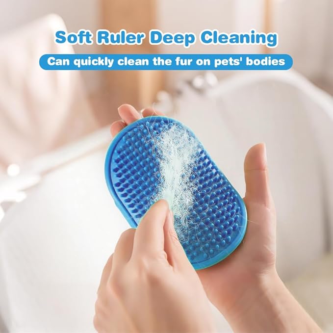 5 Pcs Dog Bath Brush, Silicone Dogs Brushes, Cat Corner Scratcher,2-in-1 Self-Groomer, Adjustable Silicone Pet Grooming Tool, Grooming Soothing Massage Brushes Dog Hair for Indoor Cats & Dogs