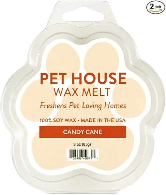 Pet House Candy Cane Scented Holiday Wax Melts - Natural, Long-Lasting, Plant Based Pet Friendly Holiday Wax Melts Pack of 2