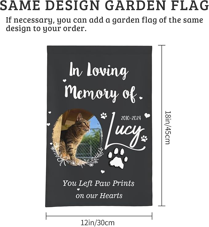 Personalized Remembrance Plaque for Cat, in Loving Memory Pet Garden Stones, Dog Memorial stones for Loss of Dog, Pet Memorial Gifts for Cat Mom Dog Lover Owner, Cemetery Decorations for Grave