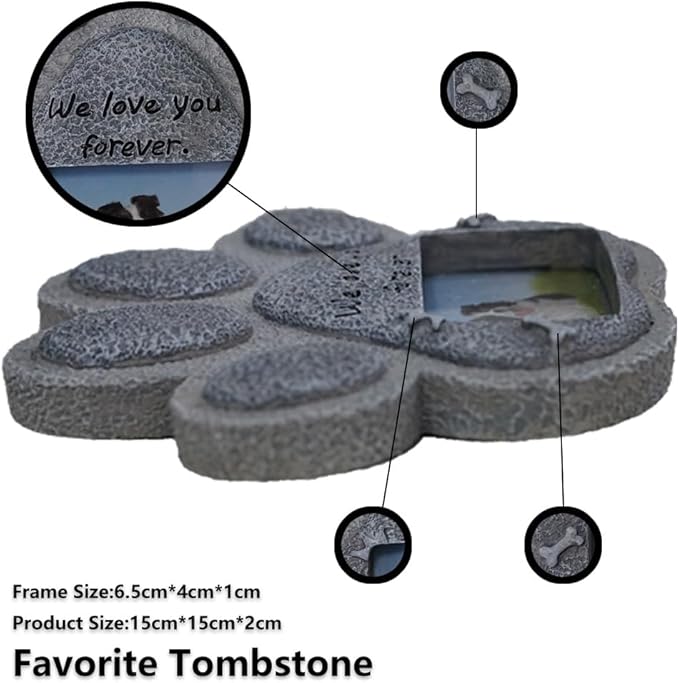 Dog Memorial Stones with Stand, Dog Memorial Gifts for Loss of Dog,Indoor Outdoor Headstones for Grave Loss of Pet's Spiritual Resting Place