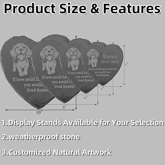 Personalized Dog Memorial Stone Pet Memorial Gifts for Loss of Dog Engraved Heart Plaque Garden Grave Decors for Cemetery Pet Loss Gifts with Stand (Memory of Pit Bull)