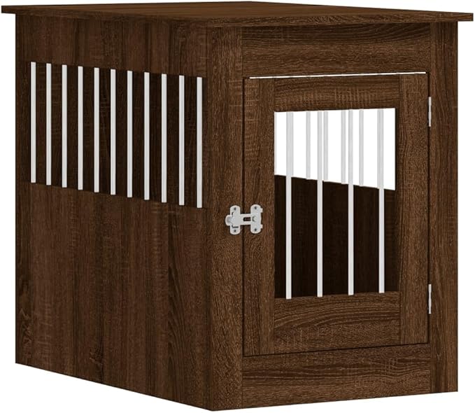 Dog Crate Furniture, Modern Dogs Kennel Indoor, Dog House Indoor, Puppy Cage Indoor Dog House, Brown Oak 21.7"x31.5"x26.8" Engineered Wood,-771