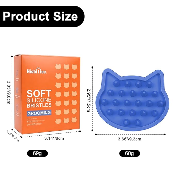 Blue Cat-Shaped Dog Bath Brush Dog Washing Brush Fine Pin Cat Massage Brush Pet Grooming Bathing Tool for Small Medium Dogs and Cats Remove Loose Hair Deep Cleansing