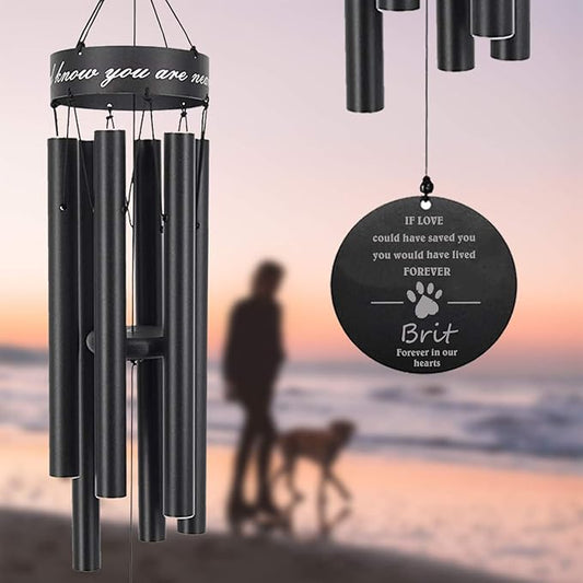 Pet Personalized Name 30" Wind Chimes, Produced in USA Pet Memorial Gifts for Loss of Dogs, Custom Dog Remenbrance Gift in Memory, Sympathy Family Love Pets Dog Cat Gift for Son Daughter