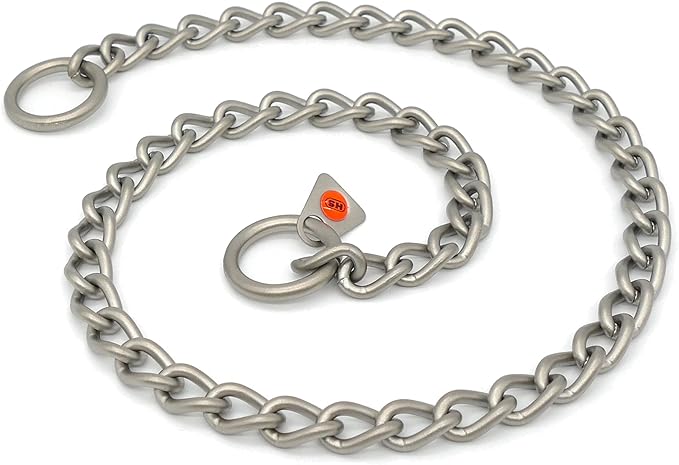 Herm Sprenger - Matt Stainless Steel Scratch Resistant Dog Training Collar - Round Links Slip Chain - Small Medium Large Dogs - Professional Training Collar - Made in Germany (22 inches (55 cm))