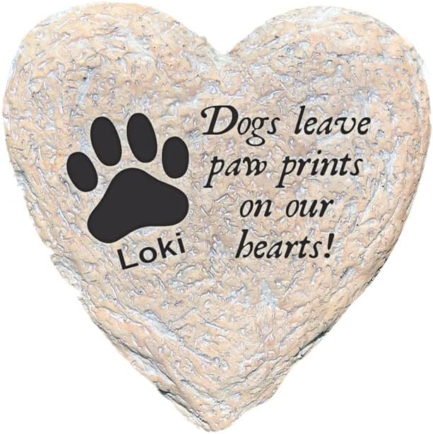 GiftsForYouNow Personalized Dogs Leave Paw Prints On Our Hearts Pet Memorial Heart-Shaped Garden Stone