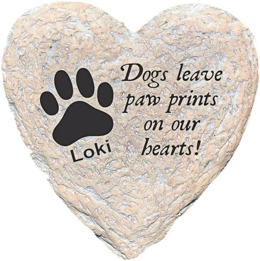 GiftsForYouNow Personalized Dogs Leave Paw Prints On Our Hearts Pet Memorial Heart-Shaped Garden Stone