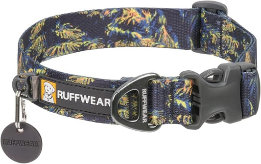 Ruffwear, Front Range Dog Collar, Adjustable Tubelok Webbing, Lightweight, Side Release Buckle, Aluminum V-Ring, Durable for Everyday Use, Deep Jungle, 20"-26"