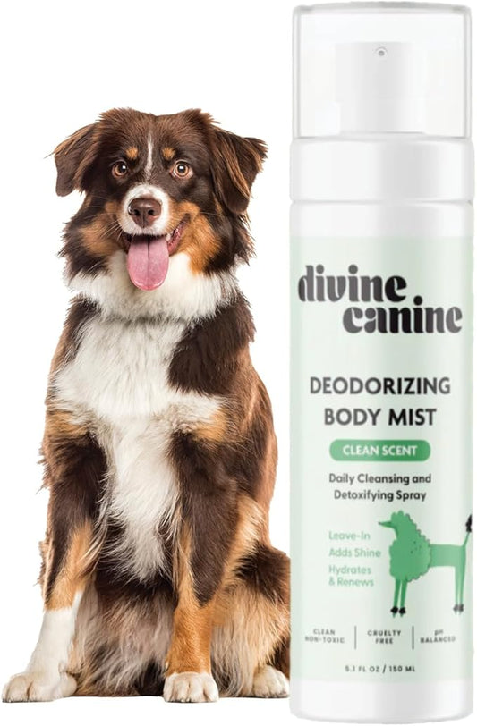 Cleansing Hair and Body Spray for Dogs - 5.1 Fl Oz of Dog Deodorizer, Long Lasting Formula - Everyday Body Spray with Aloe, Lemongrass Oil, and More - Made in the USA