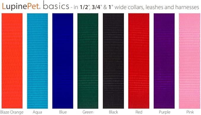 LupinePet Basics 1" Blue 15-22" Martingale Collar for Medium and Larger Dogs
