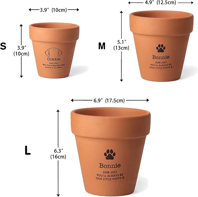 callie Personalized Dog Memorial Gifts Plant Pot, Custom Sympathy Gifts for Dog Loss, Pet Passing Away Clay Planter Pot