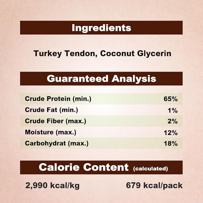 A Freschi srl Turkey Tendons for Dogs, USA-Sourced, Healthy Dog Treats, Rawhide-Free Puppy Chews, Long Lasting, All Natural, Hypoallergenic Dog Treats for Small Breeds, 8 oz Pack Variety (S)