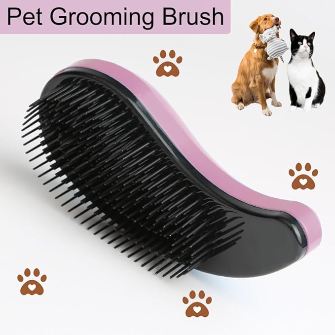 Puppy Brush, Soft Dog Brush for Grooming, Puppy Hair Remover Brush Comb, Grooming Tool for Poodles,Teddy, Yorkies, Maltese, Shih Tzu, Chihuahua, Rose Purple
