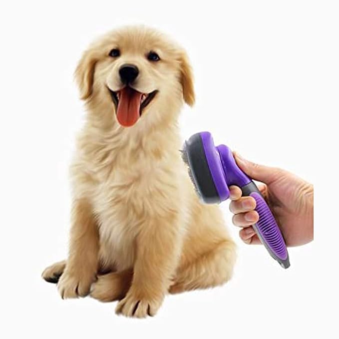 Whizzotech Self Cleaning Slicker Brush Dog And Cat Brush Gently Removes Loose Undercoat, Mats and Tangled Hair