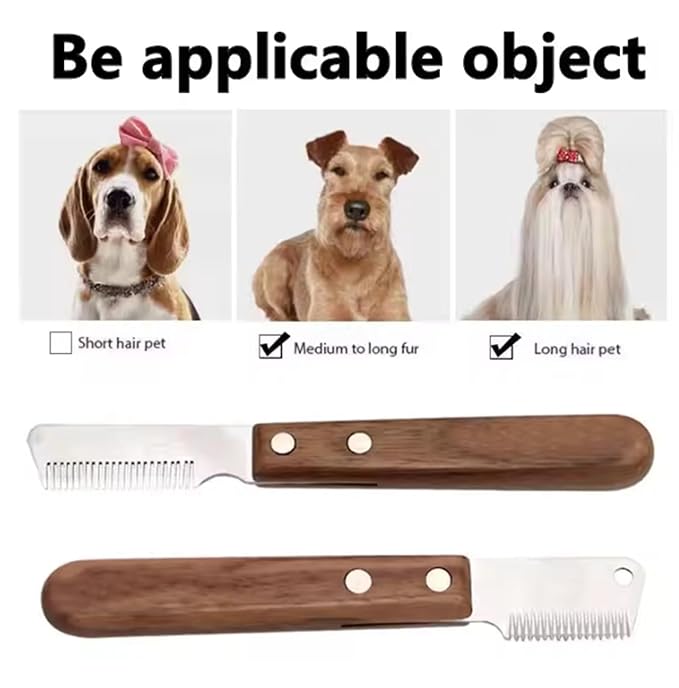 Professional Dog Stripping Knife Grooming Tool, Sharp Tooth, for Terriers, Right-Handed Left-Handed hand stripping tools dog grooming comb knife Pet Hair Remover Brush